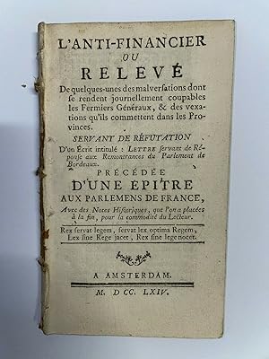 L'Anti-Financier Ou Relevé De Quelques-unes Des Malversations Dont Se Rendent Journellement Coupa...