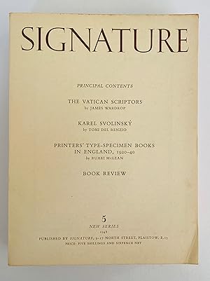 Signature - A Quadrimestrial of Typography and Graphic Arts. New Series Issues 5 - 10 (1948-1950)
