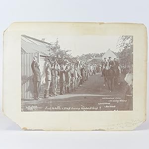 Photograph of Lord Roberts and Staff leaving Rosebank Camp and of Bloemfontein to the verso. Angl...