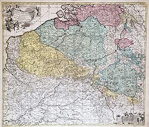 Seller image for Carte Nouvelle des Pais Bas Catholiques devises en Autrichiens, Francois, en Hollandois" - Low Countries Belgique Belgium Belgien Luxemburg Luxembourg Letzebuerg carte gravure for sale by Antiquariat Steffen Vlkel GmbH