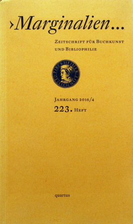 Seller image for Marginalien . Zeitschrift fr Buchkunst und Bibliophilie. Herusgegeben von der Pirckheimer-Gesellschaft. for sale by Galerie Joy Versandantiquariat  UG (haftungsbeschrnkt)
