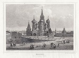 Bild des Verkufers fr Teilansicht, Basilius Kathedrale, "Moscou .". zum Verkauf von Antiquariat Clemens Paulusch GmbH