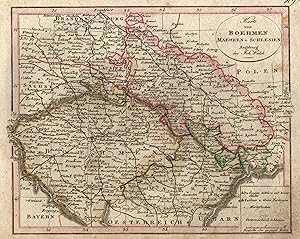 Bild des Verkufers fr Kupferstich- Karte, b. J. Walch, "Karte von Boehmen, Mhren u. Schlesien". zum Verkauf von Antiquariat Clemens Paulusch GmbH