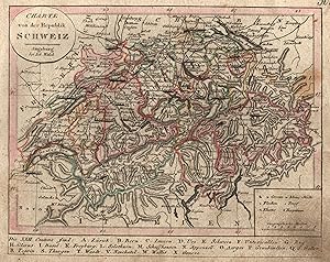 Kupferstich- Karte, b. J. Walch, "Charte von der Republik Schweiz".