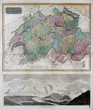 Kupferstich- Karte, v. Clerk aus "Thomson's New General Atlas", "Swisserland.".