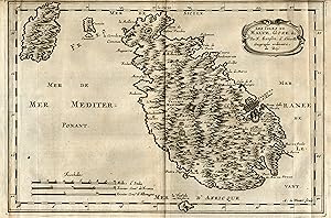 Kupferstich- Karte, von A(nthony) de Winter nach Sanson, "Les Isles de Malte, Goze, & .".
