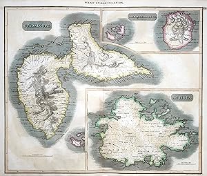 Bild des Verkufers fr Kupferstich- Karte, v. Kirkwood aus "Thomson's New General Atlas", "Guadaloupe" - "Mariegalante &c." - "Antigua". zum Verkauf von Antiquariat Clemens Paulusch GmbH