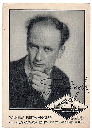 Signed Grammophon postcard photograph