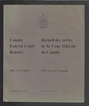 Recueil des arrêts de la cour fédérale de Canada : Volume 2, 1 er fascicule