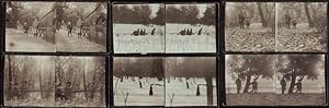 Konvolut von 8 Original-Stereo-Photographien aus dem Tiergarten in Berlin um 1900.