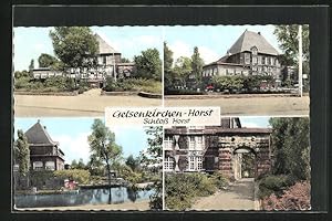 Ansichtskarte Gelsenkirchen-Horst, Schloss Horst, Tor, Uferpartie