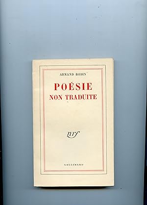 POÉSIE NON TRADUITE . 3° édition