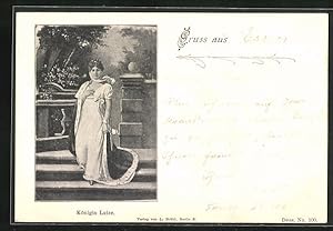 Bild des Verkufers fr Ansichtskarte Knigin Luise von Preussen auf Treppe zum Verkauf von Bartko-Reher