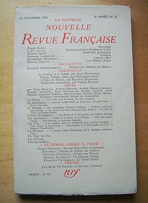 Bild des Verkufers fr La Nouvelle Revue Franaise 1er novembre 1954 2e anne n23 zum Verkauf von Au Coeur  l'Ouvrage
