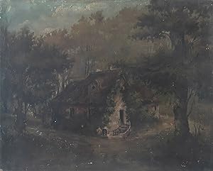 Haus im Wald, Ölgemälde 19.Jh., zum restaurieren