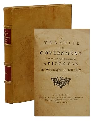 Bild des Verkufers fr A Treatise on Government. Translated From the Greek of Aristotle zum Verkauf von Burnside Rare Books, ABAA