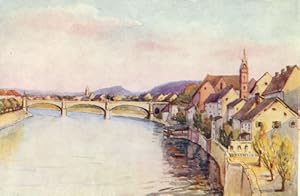 The Rhine at Basle,1907 colored swiss print