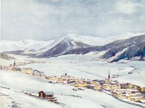 Davos Platz,1907 colored swiss print