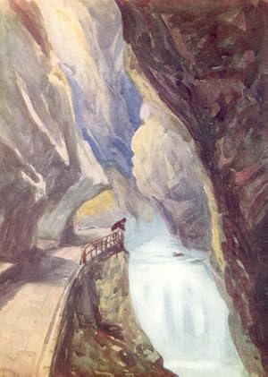 Gorge of Pfeffers,1907 colored swiss print