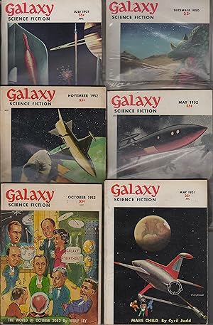 GALAXY SCIENCE FICTION MAGAZINE - Six Issues: December 1950; May and July 1951; May, October and ...