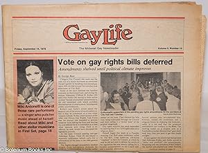 Image du vendeur pour GayLife: the Midwest gay newsleader; vol. 5, #13, Friday, September 14, 1979: Vote On Gay Rights Bill Deferred mis en vente par Bolerium Books Inc.