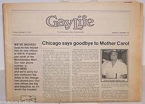 Bild des Verkufers fr GayLife: the Midwest gay newsleader; vol. 5, #16, Friday, Oct. 5, 1979: Chicago Says Goodbye to Mother Carol zum Verkauf von Bolerium Books Inc.