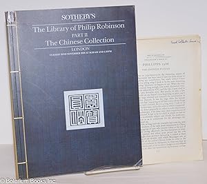 The Library of Philip Robinson; Part II, The Chinese Collection. Tuesday 22nd November 1988