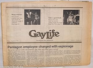 Bild des Verkufers fr GayLife: the Midwest gay newsleader; vol. 5, #10, Friday, August 24, 1979: Pentagon Employee Charged With Espionage zum Verkauf von Bolerium Books Inc.