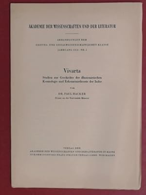 Bild des Verkufers fr Vivarta. Studien zur Geschichte der illusionistischen Kosmologie und Erkenntnistheorie der Inder. Jahrgang 1953, Nr. 5, aus der Reihe "Akademie der Wissenschaften und der Literatur, Abhnadlungen der geistes- und sozialwissenschaftlichen Klasse" zum Verkauf von Wissenschaftliches Antiquariat Zorn