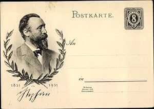 Ganzsache Ansichtskarte / Postkarte Heinrich von Stephan, Generalpostdirektor, Jubiläum 1931