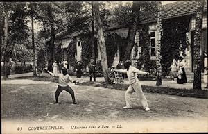 Ansichtskarte / Postkarte Contrexéville Lothringen Vosges, L'Escrime dans le Parc