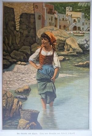 Kunstdruck - Am Strande von Capri. (Italien)