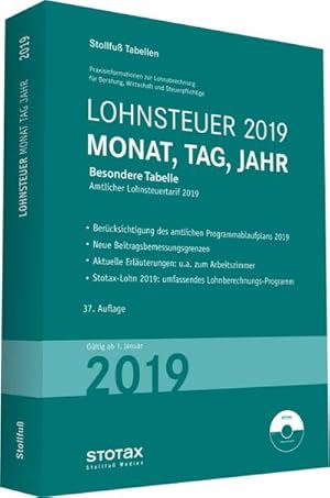 Bild des Verkufers fr Tabelle, Lohnsteuer 2019 Monat, Tag, Jahr: Besondere Tabelle zum Verkauf von Rheinberg-Buch Andreas Meier eK