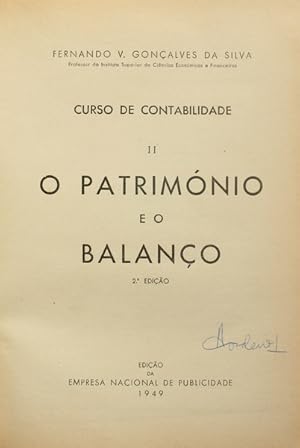 Seller image for O PATRIMNIO E O BALANO. for sale by Livraria Castro e Silva