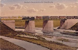 Bild des Verkufers fr Ansicht der Brcke mit einem Zug. Ansichtskarte in farbigem Lichtdruck. zum Verkauf von Antiquariat Heinz Tessin