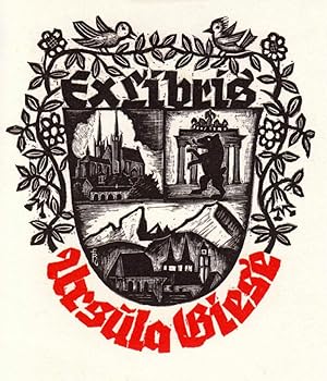 Immagine del venditore per Exlibris fr Ursula Giese. Zweifarbiger Holzschnitt von Fritz Richter. venduto da Antiquariat Heinz Tessin