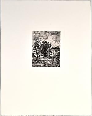 Bild des Verkufers fr Landschaftsbild aus Schlesien V. [1983]. [Original-Radierung / original etching]. zum Verkauf von Antiquariat Lenzen