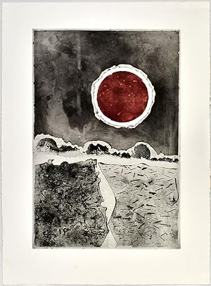 Bild des Verkufers fr Fremde Landschaft. [1955]. [Original-Radierung / original etching]. zum Verkauf von Antiquariat Lenzen