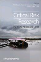 Immagine del venditore per Critical Risk Research venduto da moluna