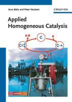 Imagen del vendedor de Applied Homogeneous Catalysis a la venta por moluna