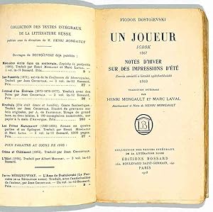 Un Joueur. Notes d'hiver sur des impressions d'été - 1863