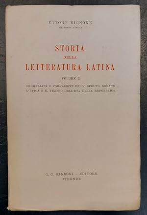 Storia della letteratura latina Volume I