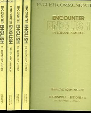 Bild des Verkufers fr Encounter english - the britannica method - 4 volumes : beginning II - lessons 1-6 + 7-12 + 13-18 + 19-24 - improve your english - english communications zum Verkauf von Le-Livre