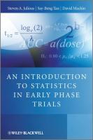 Bild des Verkufers fr An Introduction to Statistics in Early Phase Trials zum Verkauf von moluna