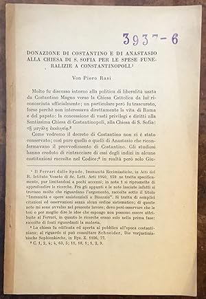 Donazione di Costantino e di Anastasio alla Chiesa di S. Sofia per le spese funeralizie a Costant...