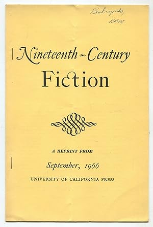 Bild des Verkufers fr Nineteenth-Century Fiction A Reprint from September, 1966 University of California Press zum Verkauf von Between the Covers-Rare Books, Inc. ABAA