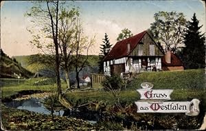 Ansichtskarte / Postkarte Heimatbilder aus Westfalen, Bauernhaus, Landschaft