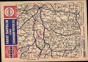 Landkarten Ansichtskarte / Postkarte Streckenkarte Umgebung Kassel, Braunschweig, Magdeburg, Pade...