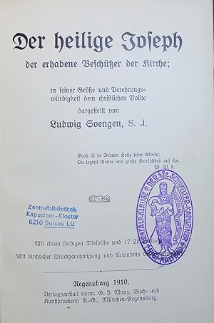 Bild des Verkufers fr Der heilige Joseph. zum Verkauf von Antiquariat Bookfarm