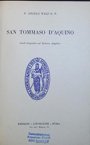 Image du vendeur pour San Tommaso D'Aquino. mis en vente par Antiquariat Bookfarm